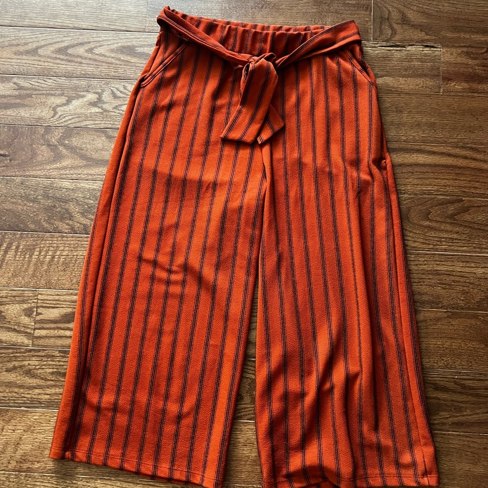 Altar'd State Orange and Black Striped Wide Leg Pants